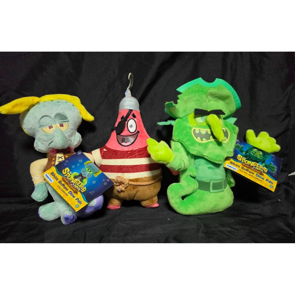 SpongeBob The Movie Plush Flying Dutchman Patrick Squidward Lot 3 Funrise NWT